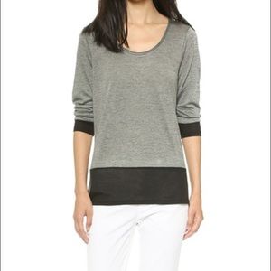 Vince Long Sleeve Colorblock Tee Size S