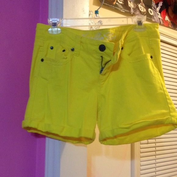 Bright yellow Jean shorts