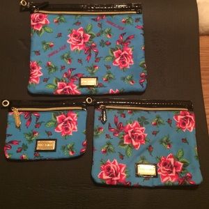 Betsy Johnson makeup bag trio