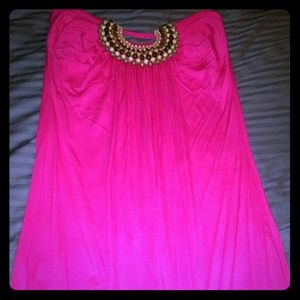 NWOT pink strapless dress