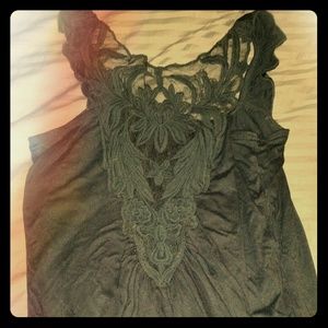 New with tags black top with lace back