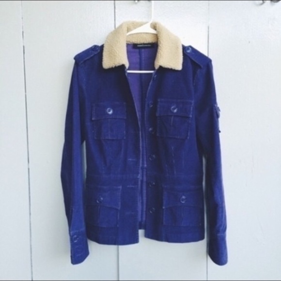 Purple casual fur  jacket.