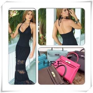 οΈBlack Casual halter maxi dress