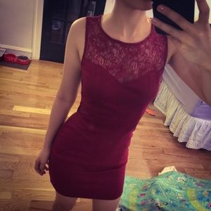 Small Forever 21 Maroon Red Lace Dress