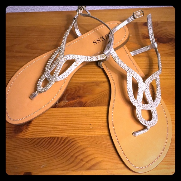 Guess silver sparkle sandals