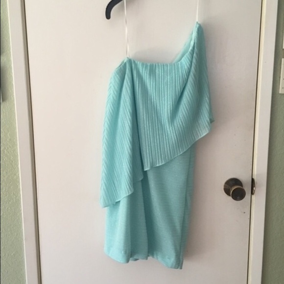 Tiffany Blue off the shoulder prom dress