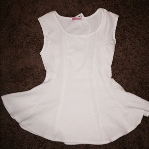 White Peplum Top