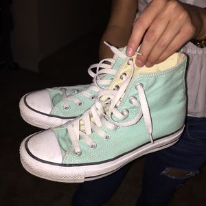 Mint blue colored converse