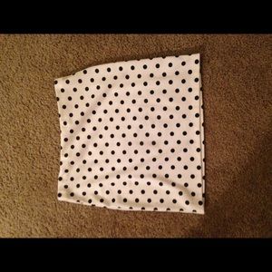 Black an white polka dot skirt