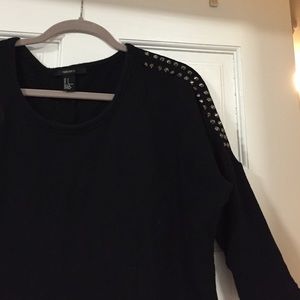 3/4 Sleeve Oversized sweatshirt w studs