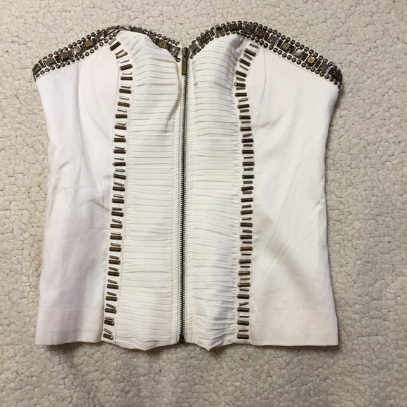 Bebe white corset top