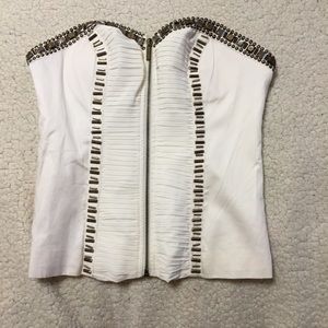 Bebe white corset top