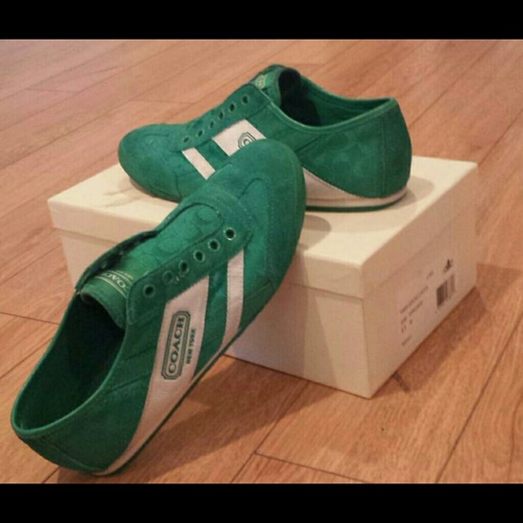Rare emerald green Coach sneakers