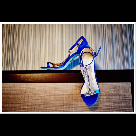 Betsey Johnson Royal blue stain diamonds heels.