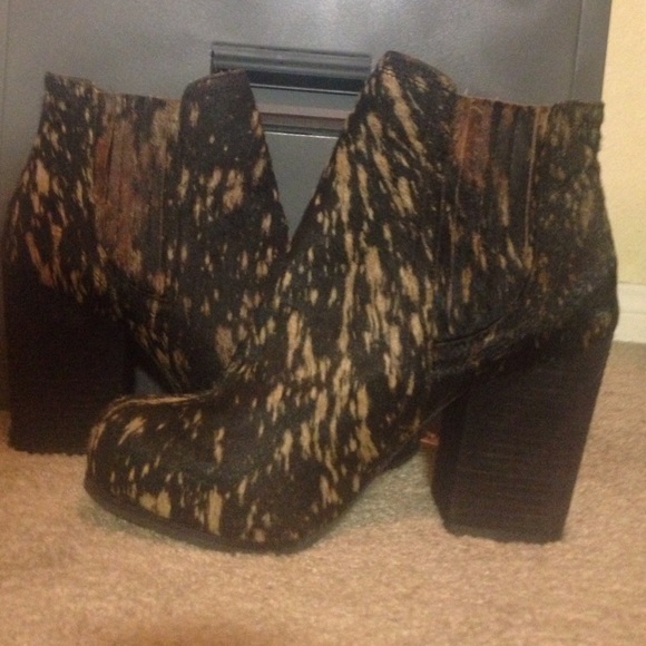 Real calf hair boot heels