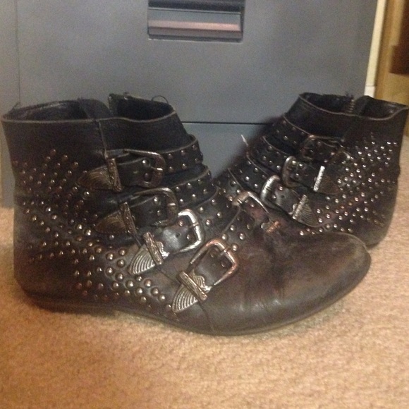 Worn in studded boots!