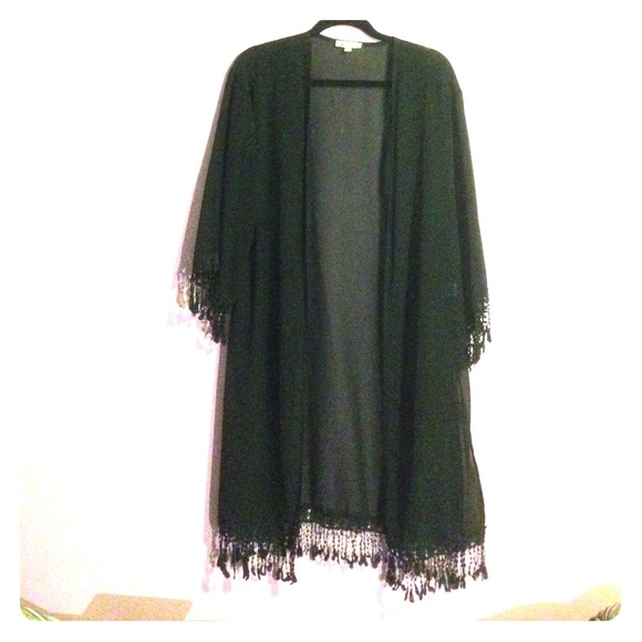 Chiffon Fringe Kimono