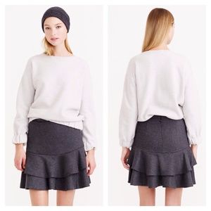 Jcrew FLOUNCE SKIRT IN BONDED WOOL