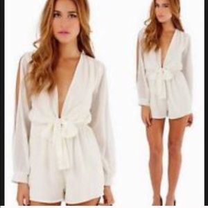 White Chiffon Romper