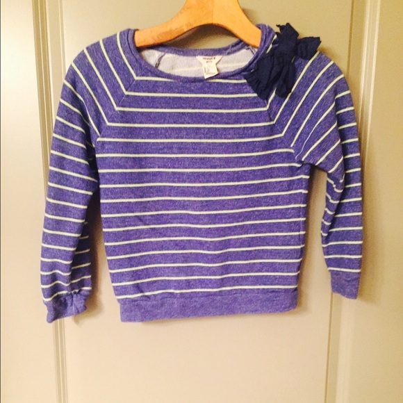 Sold- Girls shoulder bow striped top