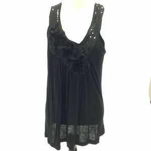 black embellished tank