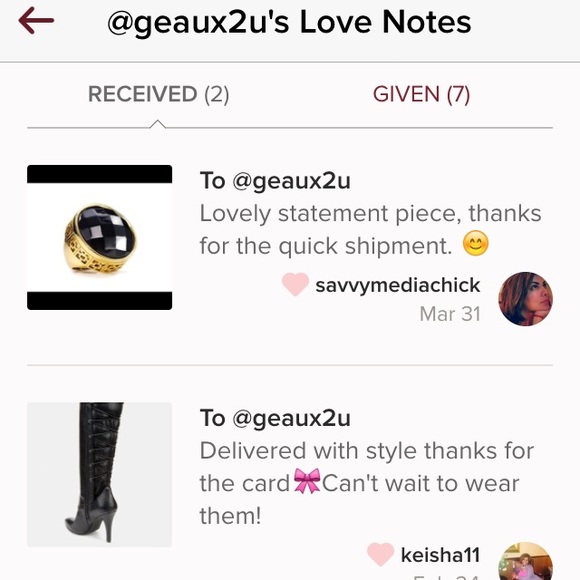 LOVE NOTES-Received & given-Happy Ladies!