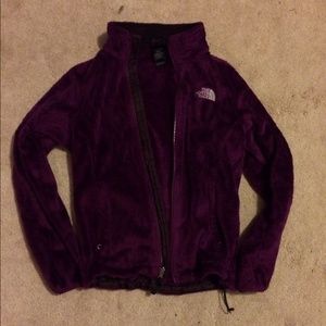 Dark Purple Fuzzy North Face Jacket