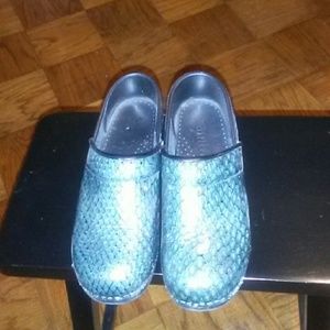 Blue sanita with croc print