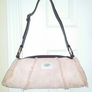 Ugg Australia pink suede&sheepskin purse