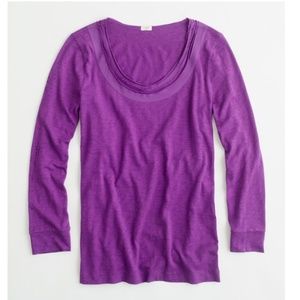 J crew factory frayed silk collar tee