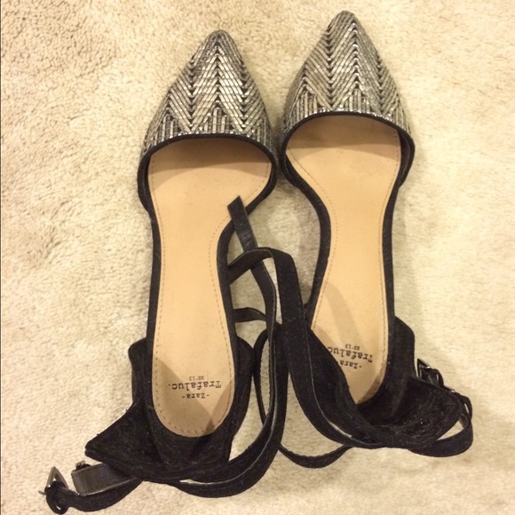 Zara metallic shoes size 37