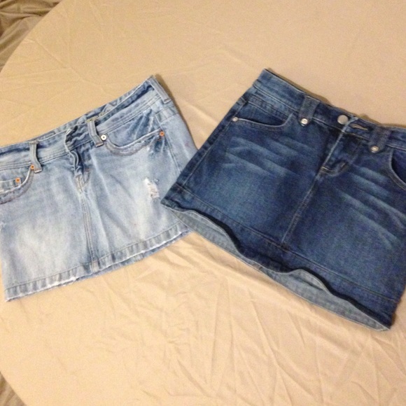 Women's size 0 denim mini skirt bundle - Picture 1 of 4