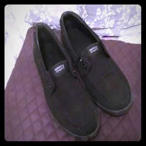 Solid black Levi shoes