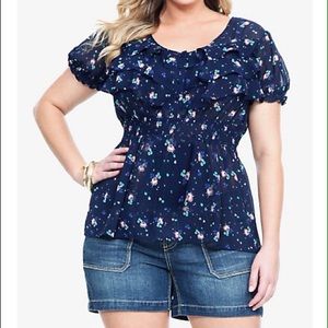 Torrid babydoll chiffon top