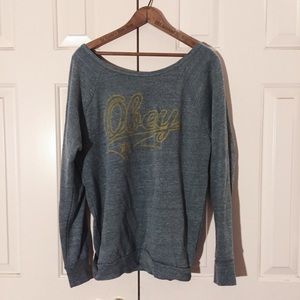 OBEY Off-Shoulder Sweatshirt