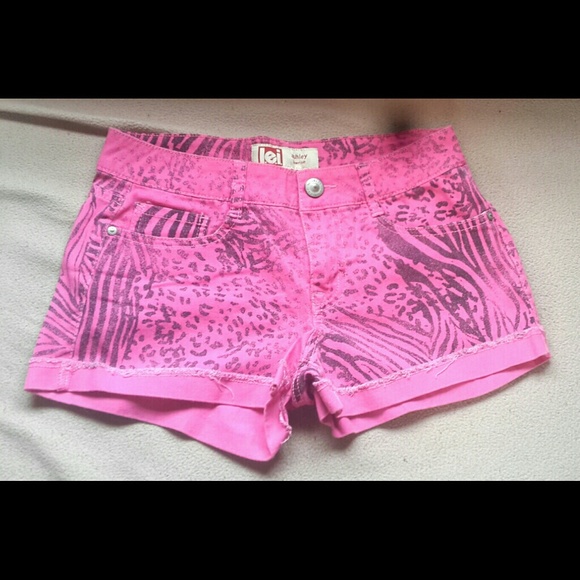 Hot pink animal print shorts