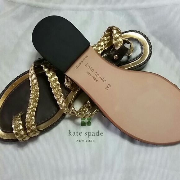 Kate Spade idonia gold braided sandals - Picture 2 of 4