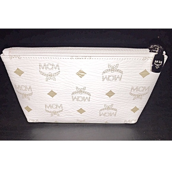 AUTHENTIC MCM Heritage Logo Print Cosmetics Case !