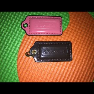 coach hangtag brown and pink