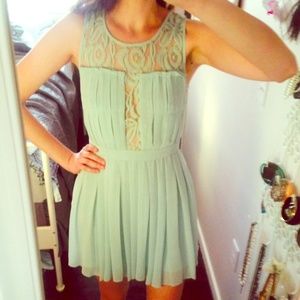 Mint Green BCBG pleated dress