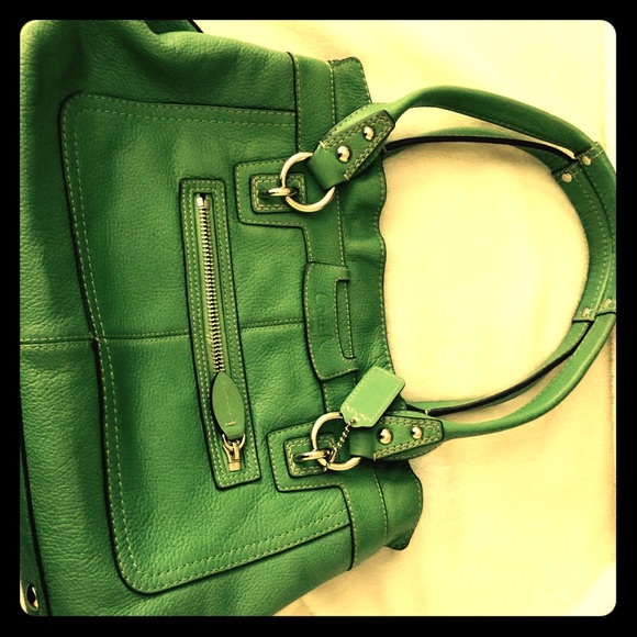 Green coach purse new without tags