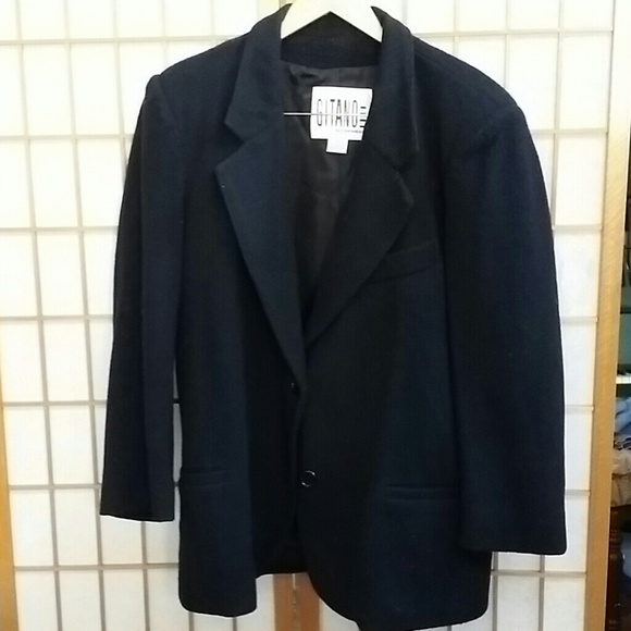 Vintage gitano wool coat jacket black - Picture 1 of 4