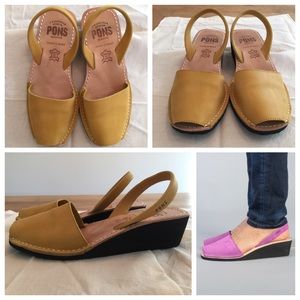 Pons Avarcas Wedge in Saffron Sz 6 fits like 6.5
