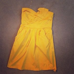 Yellow Strapless Dress