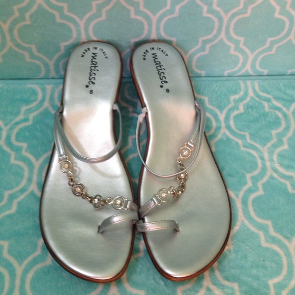 Italian-made Embellished Silver Sandals
