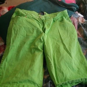 Green bermuda shorts