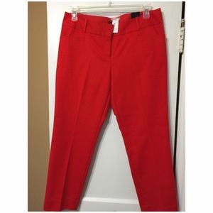 Red Cropped Pencil Pants from The Limited