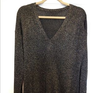 Gold/black Lurex long sweater