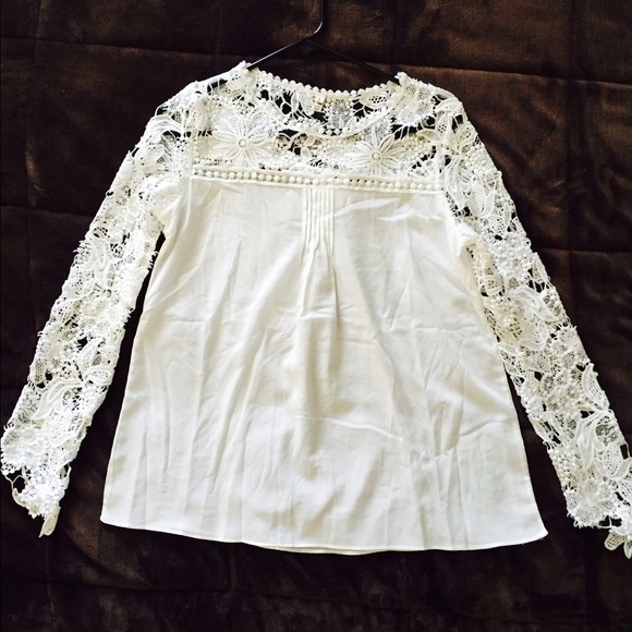 Final Price!!! Chiffon crochet blouse