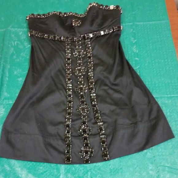 Bebe mini dress with gemstones